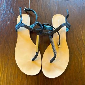 Calvin Klein Sandals with sliver accents- size US 7.5